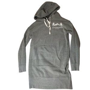 Leavenworth Gray Hoodie Hooded Sweatshirt.  Long Dress .  Long sleeve.  Size S